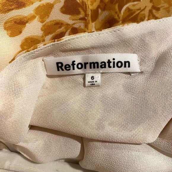 Reformation Reya Dress in Goldfinch Size 6 - Picture 7 of 7